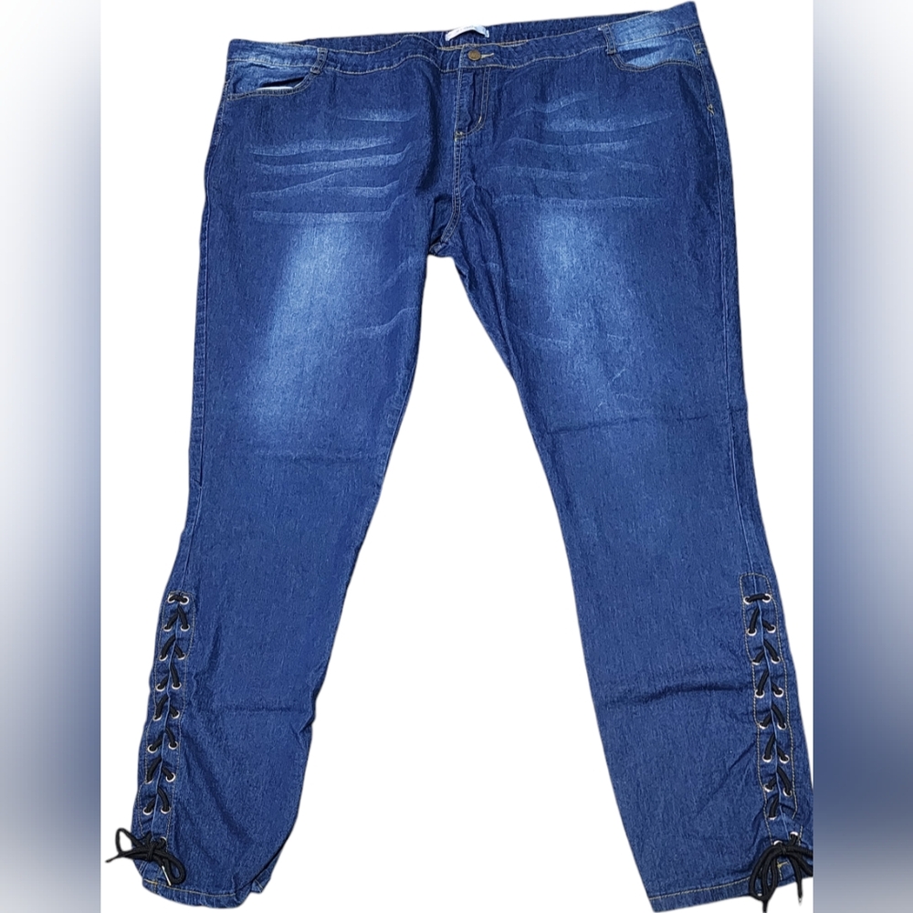 Rosegal Plus Corset Tie Design Skinny Jeans Size 5X